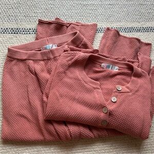 Free People Pink Textured Knit Top